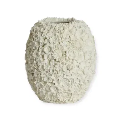 Luxe vaas bloemen Violeta creme - Light & Living