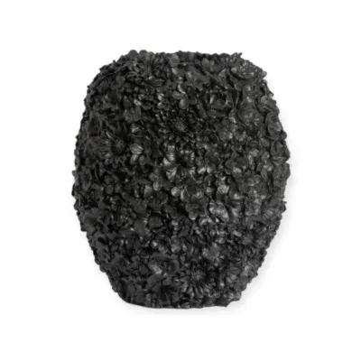 Luxe vaas bloemen Violeta zwart - Light & Living