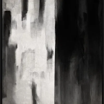 Olieverfschilderij incl. baklijst zwart 100x140cm 'Black 'n White'