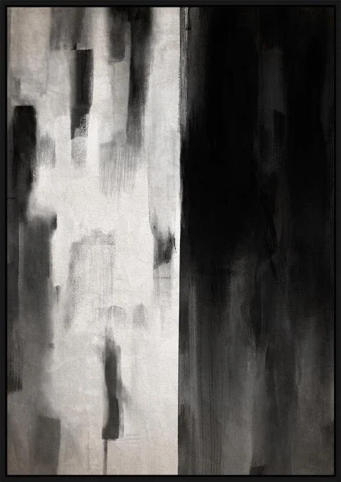 Olieverfschilderij incl. baklijst zwart 100x140cm 'Black 'n White'