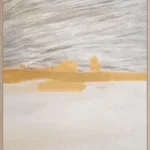 Olieverfschilderij + lijst blank 100x140cm 'Cloudy Sunset'. Materiaal: acrylverf+gerecycled papier