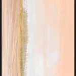 Olieverfschilderij + lijst zwart 100x140cm 'Earth in Pink'. acrylverf+gerecycled papier