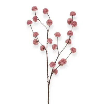 Pom Pom zijden tak oud roze mauve - 100 cm