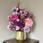 Zijden bloem boeket luxury paradise incl gouden pot