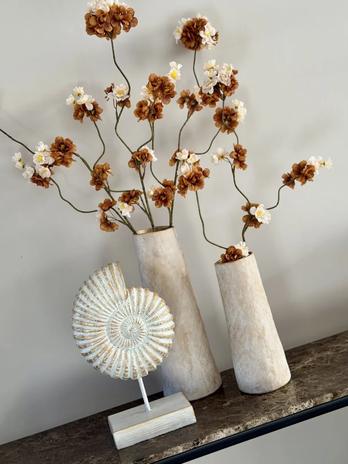 japandi decoratie set met bloesems en ornament
