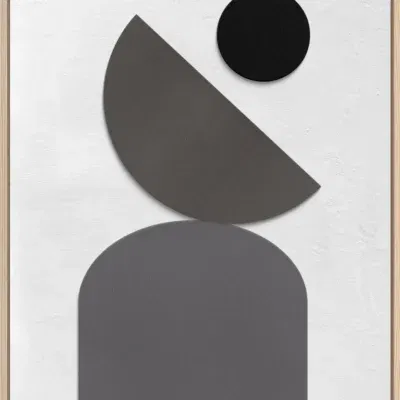 3D wanddecoratie 50x70cm 'Grijze vlakken 1'