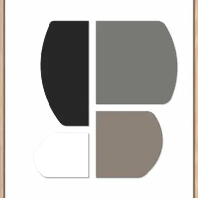 3D wanddecoratie 50x70cm 'Grijze vlakken 2'