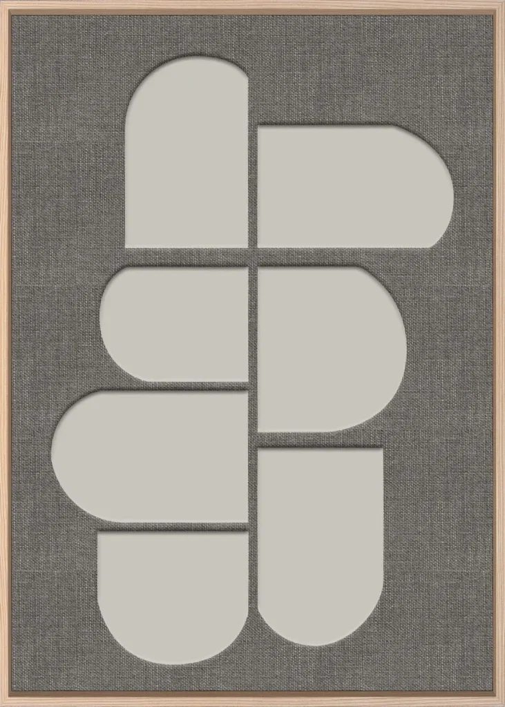 3D wanddecoratie 70x100cm 'Grijze vlakken 1'