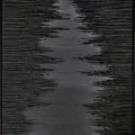 3D wanddecoratie 83x123cm 'Mystic Lake' acrylverf met lijst