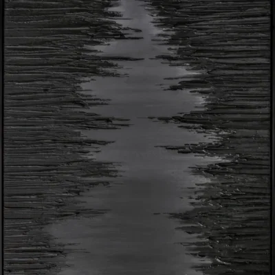 3D wanddecoratie 83x123cm 'Mystic Lake' acrylverf met lijst