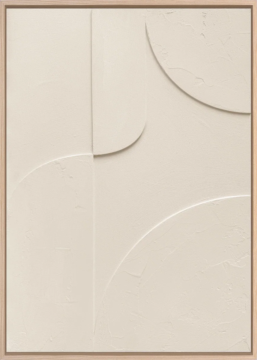 3D wanddecoratie Japandi 50x70cm creme 2 3D wanddecoratie Japandi 50x70cm creme 2