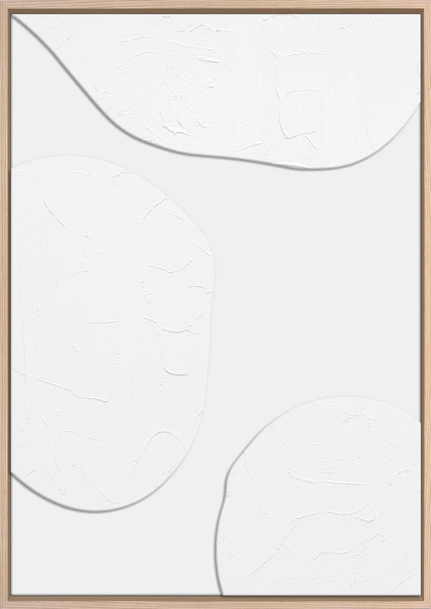3D wanddecoratie Japandi 50x70cm wit 3 3D wanddecoratie Japandi 50x70cm wit 3