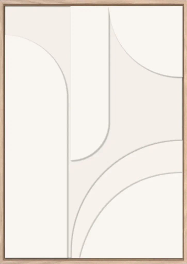 3D wanddecoratie Japandi 70x100cm creme 1