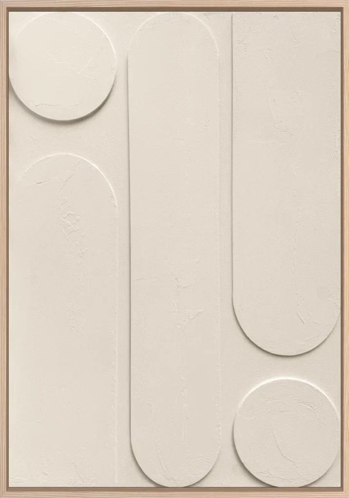 3D wanddecoratie Japandi 70x100cm creme 3