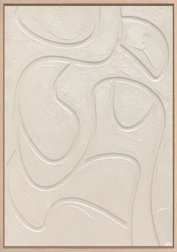 3D wanddecoratie Japandi 70x100cm creme 5