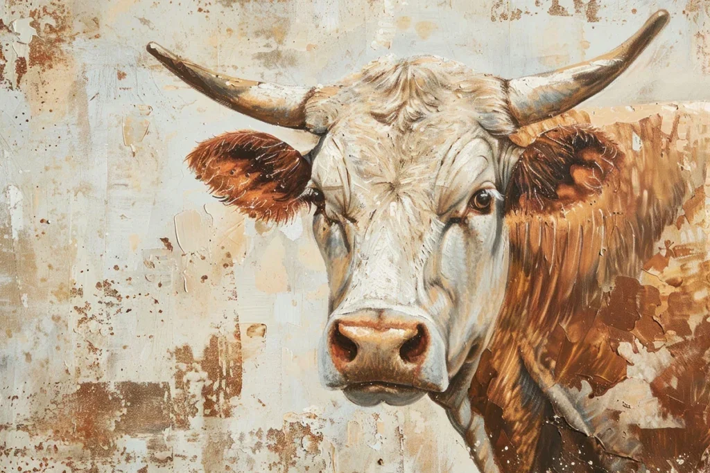 Glasschilderij 120x80cm Artistieke koe