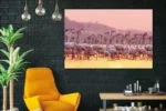 Glasschilderij 120x80cm roze Flamingo's