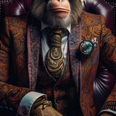 Glasschilderij 55x100cm Aap