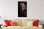 Glasschilderij 55x100cm Tijger in strak in pak