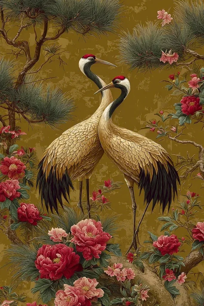 Glasschilderij 80x120cm Reigers