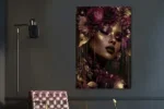 Glasschilderij 80x120cm Vrouw links