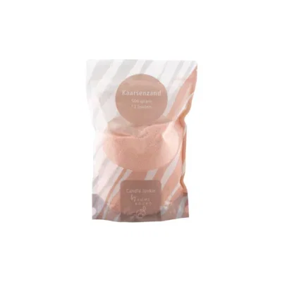 Kaarsenzand koraal peach incl 12 lonten - 500 gr