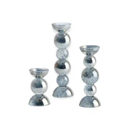 Light & Living | glazen kandelaar set van 3 smoke