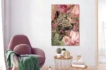 Panter met roze bloemen