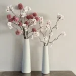 Vensterbank decoratie set japandi beige + bloemen beige roze