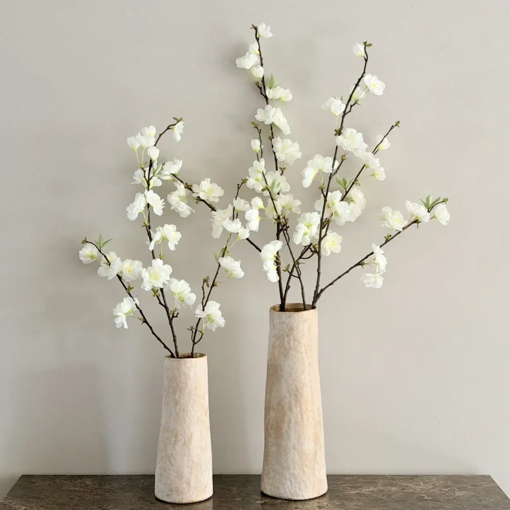 Vensterbank decoratie vazen set met bloesems