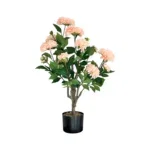 Zijden kunst plant Dahlia peachy roze - 78 cm