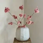 Light & living vaas met zijden bloem kersenbloesem