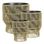Bloempot buiten Peta groen – set van 3 op standaard | Mica Decorations