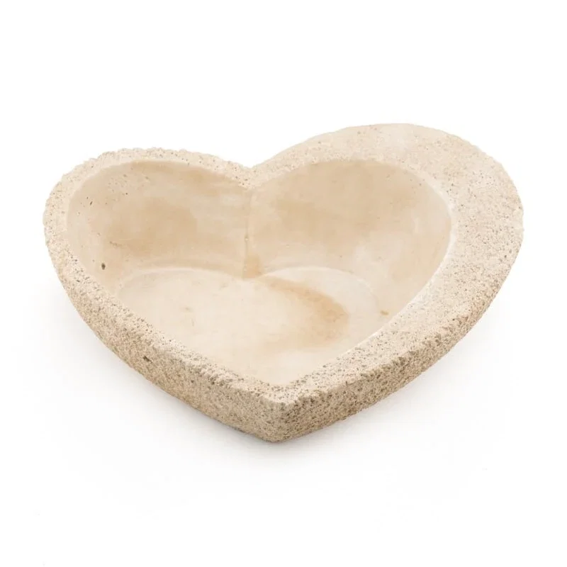 Aardewerk plateau schaal hart S - Travertin Beige schaal