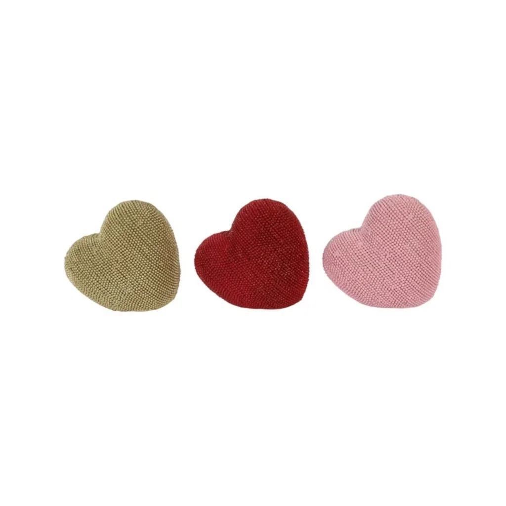 Glitter Hart Beeld - Goud Rood Roze