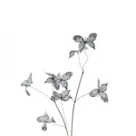 Kunst vlinder tak grijs - 77 cm