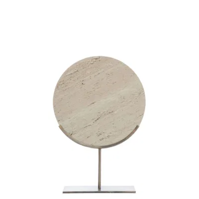 Ornament op voet 25.5x10x38.5cm MORENO zand travertin - Light & Living