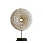 Schelpen Decoratie op Standaard Ø25xH36 cm – Wit