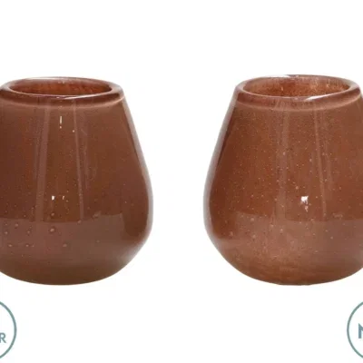 Kaarshouder Tasman Elite XS brown Ø12,5 x H11,5 cm 2 stuks