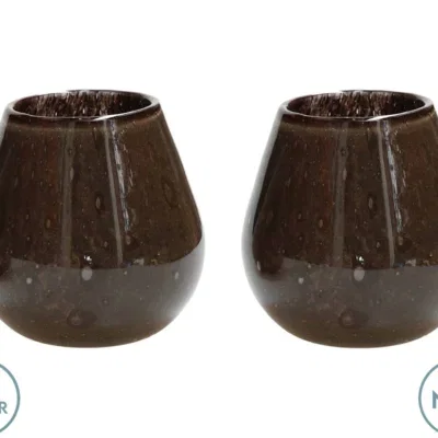 Kaarshouder Tasman Elite XS dark brown Ø12,5 x H11,5 cm 2 stuks