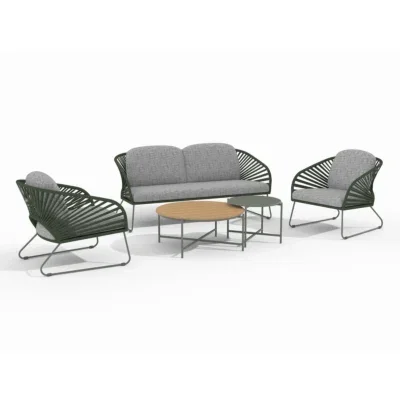 Novella Loungeset - incl Grijs/Groene kussens