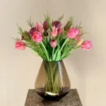 Real Touch Kunst Tulpen Boeket in taupe vaas