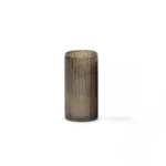 Waxinelicht houder - Ribbel bruin smoke