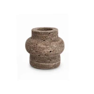 Bublé kaarshouder Ø10,5x10cm Titanium travertine