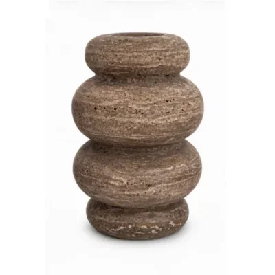 Bublé vaas L Ø20x31cm Titanium travertine