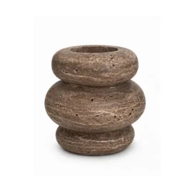 Bublé vaas M Ø20x21cm Titanium travertine