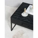 Salontafel Ruby Visgraat - Zwart Mangohout - Set van 2 - Afbeelding 2