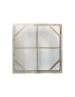 Beige schilderij incl. lijst 100x100cm Handgeschilderd 'Witte vlakken' - Afbeelding 4