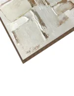 Beige schilderij incl. lijst 100x100cm Handgeschilderd 'Witte vlakken' - Afbeelding 3