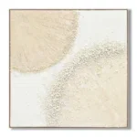 Beige schilderij incl. lijst 102x102cm 100% Handgeschilderd 'halve cirkel'